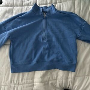 Fabletics Blue Quarter-Zip Sweatshirt